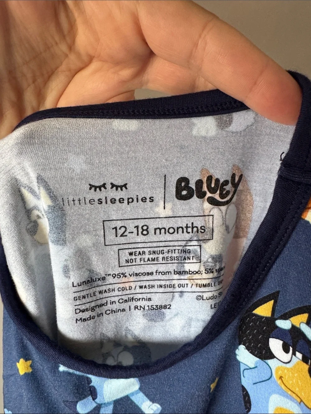 Little Sleepies x Bluey Bamboo Short Sleeve & Pants Pajama‎ Set 12-18 months